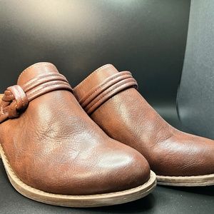 Brown Leather Clogs